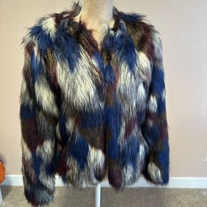Willow & Clay Faux Fur Multicolor Jacket
